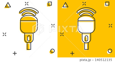Ultrasound icon in comic style. Scanner equipment cartoon vector illustration on white isolated background. Ultrasonic splash effect business concept. 140512135