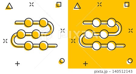 Timeline icon in comic style. Progress cartoon vector illustration on white isolated background. Diagram splash effect business concept. 140512143