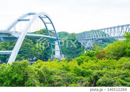 熊本県上天草市 天門橋と天城橋 熊本県上天草市 天門橋と天城橋 140512269