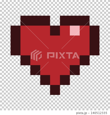 Pixelated heart icon 140512335