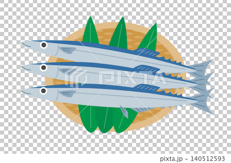 Vector illustration of fresh saury served in a basket Vector illustration of fresh saury served in a basket 140512593