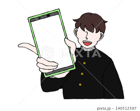 男子学生 制服 スマホ アプリ紹介 SNS 画面表示 イラスト 男子学生 制服 スマホ アプリ紹介 SNS 画面表示 イラスト 140512597