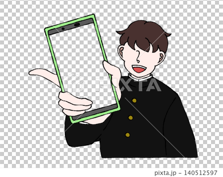 男子学生 制服 スマホ アプリ紹介 SNS 画面表示 イラスト 男子学生 制服 スマホ アプリ紹介 SNS 画面表示 イラスト 140512597