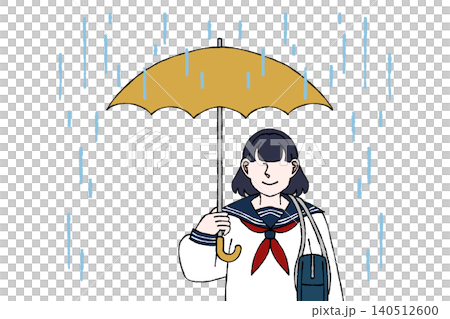 女子学生 制服 雨の日 雨 梅雨 傘を差す 傘 通学 イラスト 女子学生 制服 雨の日 雨 梅雨 傘を差す 傘 通学 イラスト 140512600