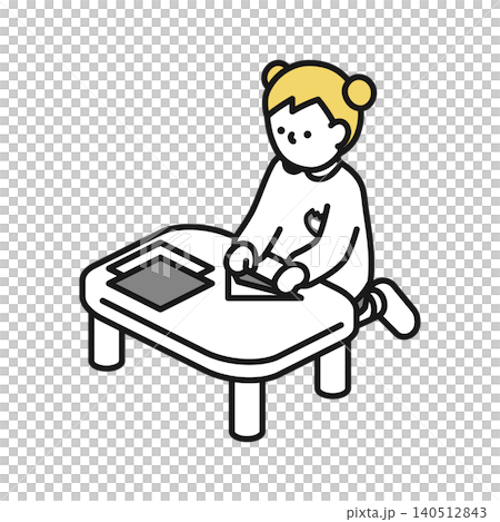 アイソメトリックイラスト:折紙で遊ぶ園児 アイソメトリックイラスト:折紙で遊ぶ園児 140512843