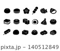 シンプルな和菓子のアイコンセット 140512849