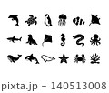 シンプルな海の生き物のアイコンセット 140513008