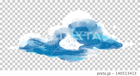 Japanese-style watercolor cloud illustration PNG transparent material | Blue clouds, Japanese pattern design, background decoration 140513413