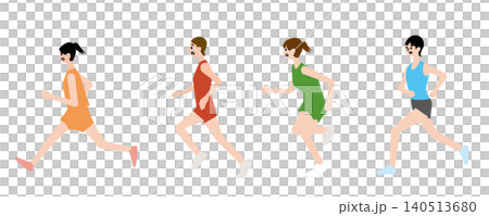 Vector illustration of a woman running in a marathon Vector illustration of a woman running in a marathon 140513680