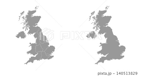 UK region, gray map. Vector illustration. UK region, gray map. Vector illustration. 140513829