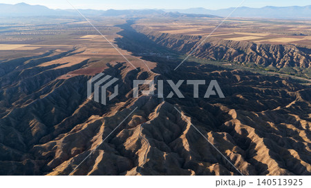 Gorafe badlands canyon landscape aerial view in Spain 140513925