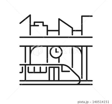 City or subway train locomotive, railway line icon or pictogram. Railway linear icon, public transport locomotive vector sign. Transportation Industry symbol with high speed train on station platform City or subway train locomotive, railway line icon or pictogram. Railway linear icon, public transport locomotive vector sign. Transportation Industry symbol with high speed train on station platform 140514151