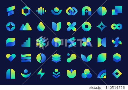 幾何学的なアイコンセット パーツ 図形 abstract シェイプ ベクター イラスト 幾何学的なアイコンセット パーツ 図形 abstract シェイプ ベクター イラスト 140514226