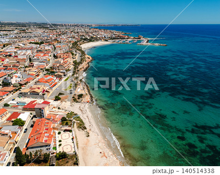 Aerial view coastal town of Torre de la Horadada 140514338