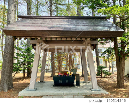 大谷地神社の手水舎と花手水　北海道札幌市 140514346