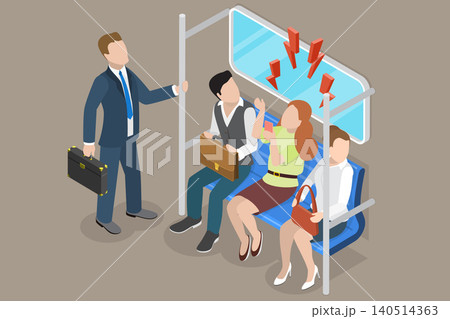 3D Isometric Flat Vector Illustration of Speaking Loudly On Public Transport , Inconsiderate Woman Talks Loudly On Phone, Disregarding Public Transport Etiquette 3D Isometric Flat Vector Illustration of Speaking Loudly On Public Transport , Inconsiderate Woman Talks Loudly On Phone, Disregarding Public Transport Etiquette 140514363
