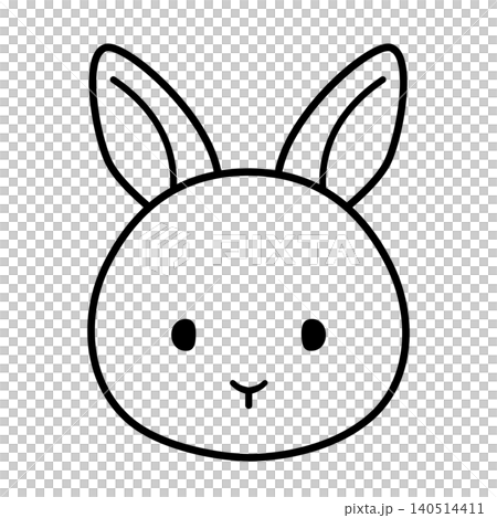 Simple line drawing illustration of a rabbit's face Simple line drawing illustration of a rabbit's face 140514411