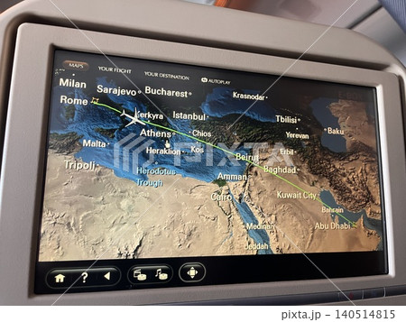 飛行機のフライトマップ 140514815