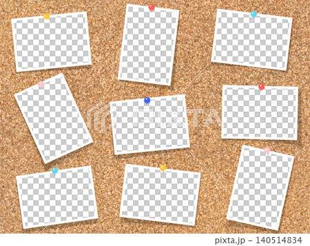 An illustration of a photo pinned to a corkboard with thumbtacks; the photo portion is transparent. An illustration of a photo pinned to a corkboard with thumbtacks; the photo portion is transparent. 140514834