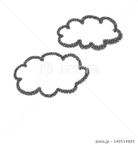 シンプルな雲のイラスト(白黒) 140514985