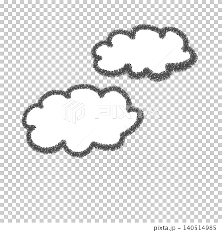 シンプルな雲のイラスト(白黒) 140514985