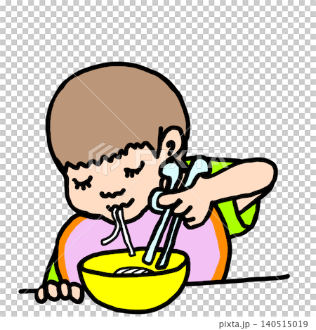 一個男孩用筷子吃飯 一個男孩用筷子吃飯 140515019