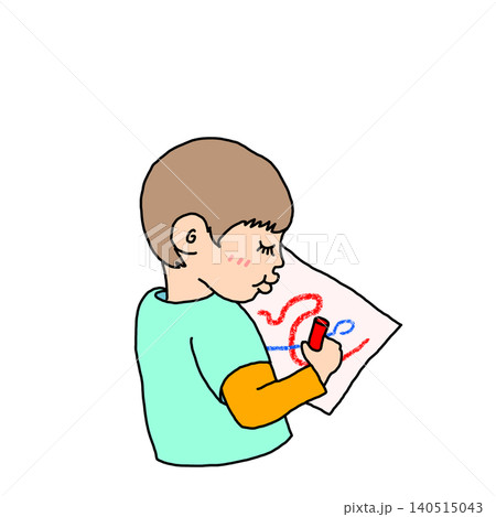 絵を描く男の子 絵を描く男の子 140515043