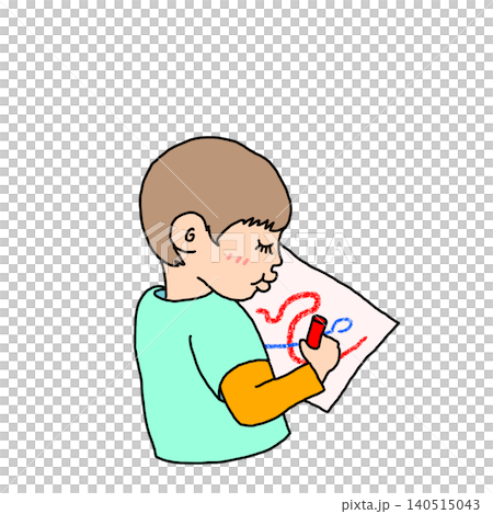 絵を描く男の子 絵を描く男の子 140515043