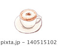 カフェモカの手描き水彩イラスト　白バック 140515102