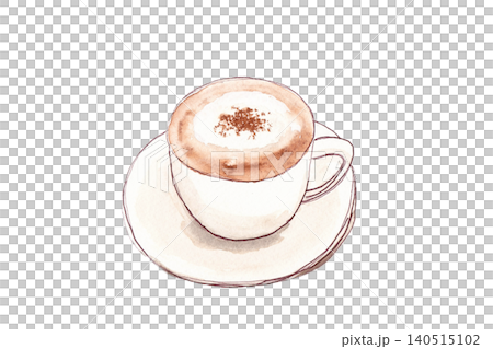 Hand-painted watercolor illustration of a cafe mocha on a white background. Hand-painted watercolor illustration of a cafe mocha on a white background. 140515102