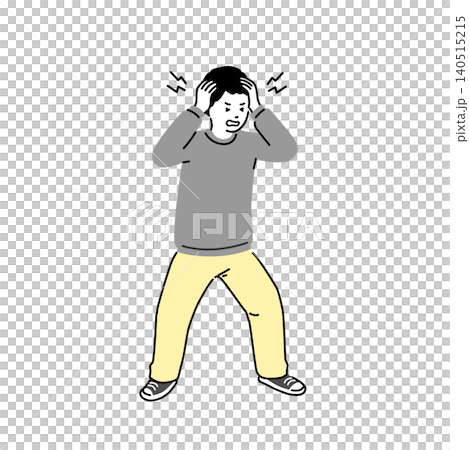 A full-body illustration of a middle school boy holding his head in confusion, symbolizing failure and setbacks. A full-body illustration of a middle school boy holding his head in confusion, symbolizing failure and setbacks. 140515215