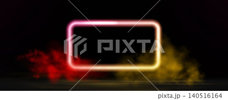 Neon frame with glowing red and yellow light effects, futuristic portal gateway, vibrant smoke and LED illumination. abstract vector frame composition. Neon frame with glowing red and yellow light effects, futuristic portal gateway, vibrant smoke and LED illumination. abstract vector frame composition. 140516164