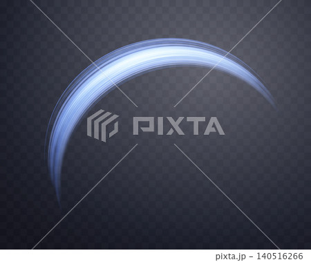 Glowing blue lines. Neon realistic energy speed. Abstract light effect on a dark transparent background. Vector illustration. Glowing blue lines. Neon realistic energy speed. Abstract light effect on a dark transparent background. Vector illustration. 140516266