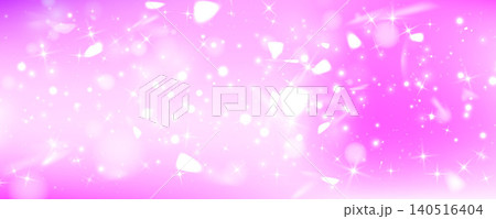 Dreamy pink pastel background, cute unicorn magic, glittering rainbow sparkles, gradient sky with stars, fantasy and shimmering princess-themed light effects. Vector illustration. 140516404