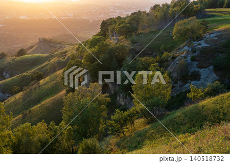 Summer Mountains Landscape with Green forest. Summer Mountains Landscape with Green forest. 140518732