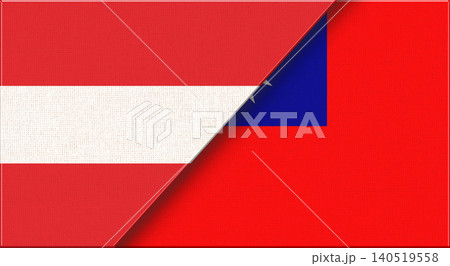 Double flag of Austria and Taiwan on fabric texture. Flag of Austria and Taiwan Double flag of Austria and Taiwan on fabric texture. Flag of Austria and Taiwan 140519558