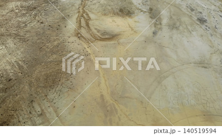 Desert Riverbed Patterns. High Vantage Point Highlighting Intricate Sediment And Erosion Designs. Media Desert Riverbed Patterns. High Vantage Point Highlighting Intricate Sediment And Erosion Designs. Media 140519594