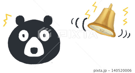 クマよけ鈴の音に驚くクマのイラスト 140520006