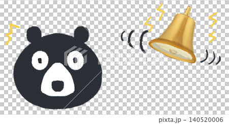 クマよけ鈴の音に驚くクマのイラスト 140520006