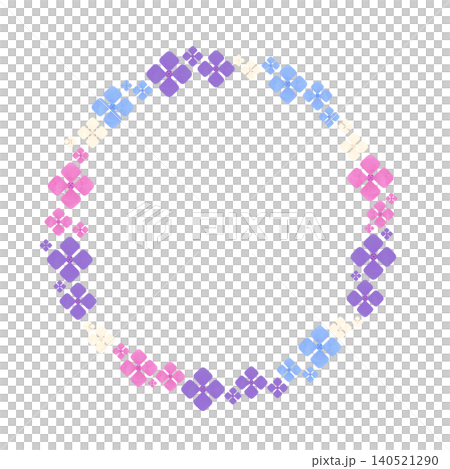 Illustration material of a round frame with a colorful floral motif Illustration material of a round frame with a colorful floral motif 140521290