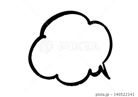 ブラシタッチの手描き風かわいい吹き出しフレーム素材　会話やコメント向けのシンプルな線画デザイン漫画風 140522141