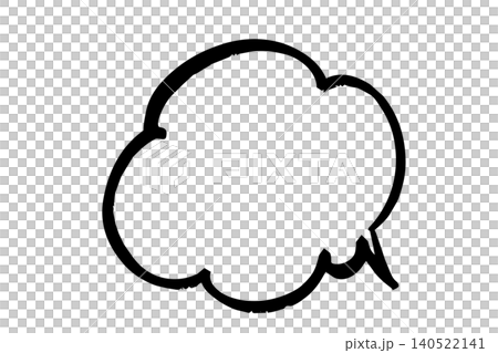 ブラシタッチの手描き風かわいい吹き出しフレーム素材　会話やコメント向けのシンプルな線画デザイン漫画風 140522141