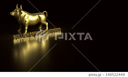 Golden Bullish Option Strategies Investment Concept Display 3d render. 140522449