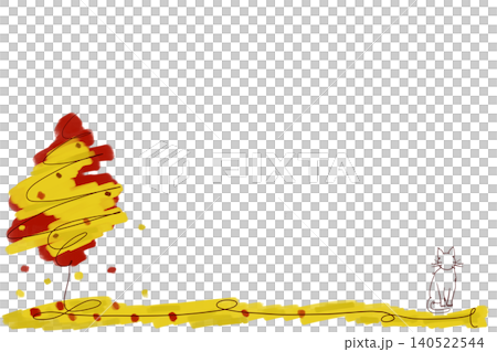 Abstract autumn leaves and a cat Abstract autumn leaves and a cat 140522544