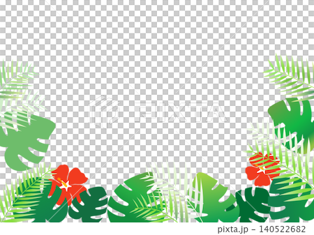 南国のトロピカルな植物のフレームイラスト 140522682