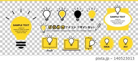 Light bulbs, computers, and smartphones: Icons and title frame designs to inspire. Light bulbs, computers, and smartphones: Icons and title frame designs to inspire. 140523013