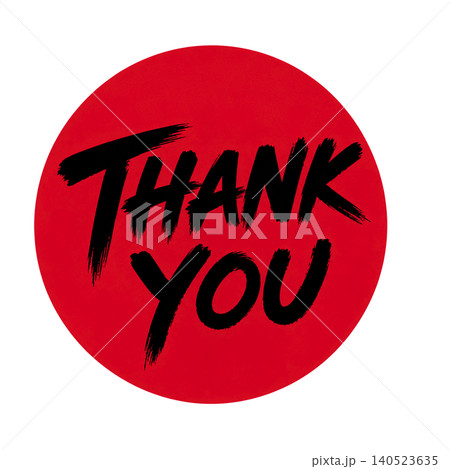 THANK YOU/赤丸 黒文字 感謝 メッセージ素材 THANK YOU/赤丸 黒文字 感謝 メッセージ素材 140523635