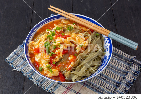 Tomato Egg Spinach Noodles - Chinese Style Home Cooked Comfort Food Tomato Egg Spinach Noodles - Chinese Style Home Cooked Comfort Food 140523806