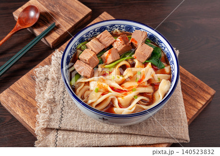Beef Banmian Noodles - Hand Pulled Chinese Noodle Soup Beef Banmian Noodles - Hand Pulled Chinese Noodle Soup 140523832