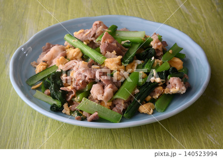 豚肉と小松菜の中華風卵炒め 豚肉と小松菜の中華風卵炒め 140523994